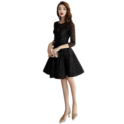 Robe de soirée noire pour femmes, petite robe courte pour dîner, Cocktail, anniversaire, fête d'anniversaire