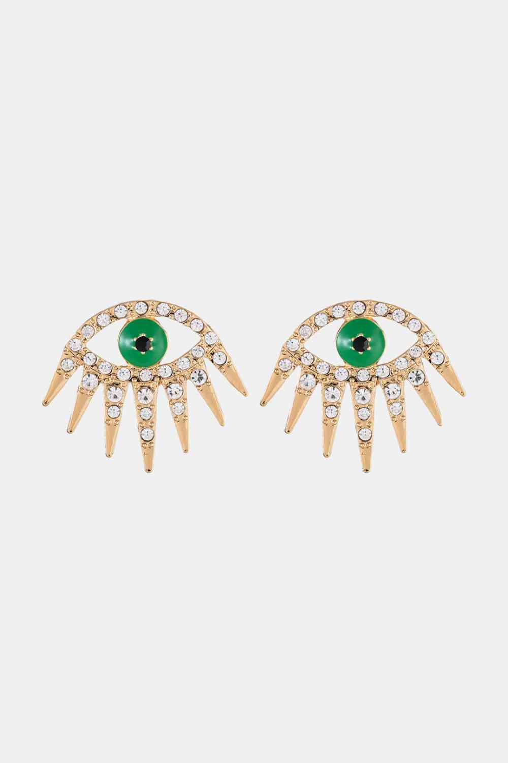 Boucles d'oreilles pendantes en strass mauvais œil