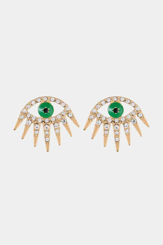 Boucles d'oreilles pendantes en strass mauvais œil