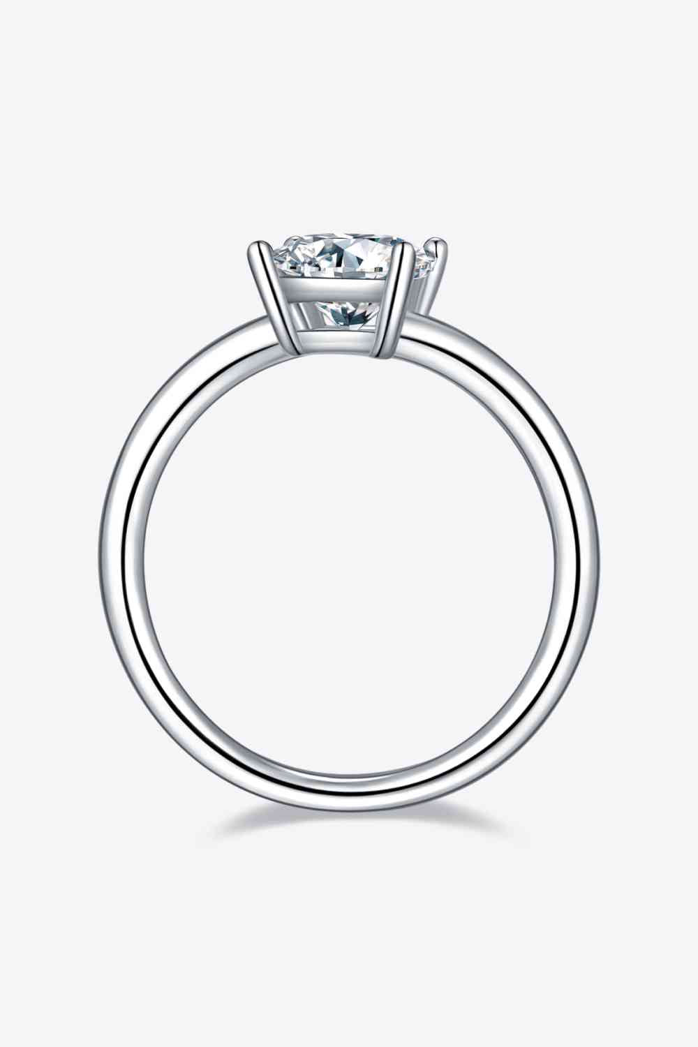 Bague solitaire en argent sterling 925 moissanite 1 carat