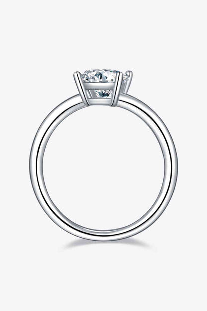 Bague solitaire en argent sterling 925 moissanite 1 carat