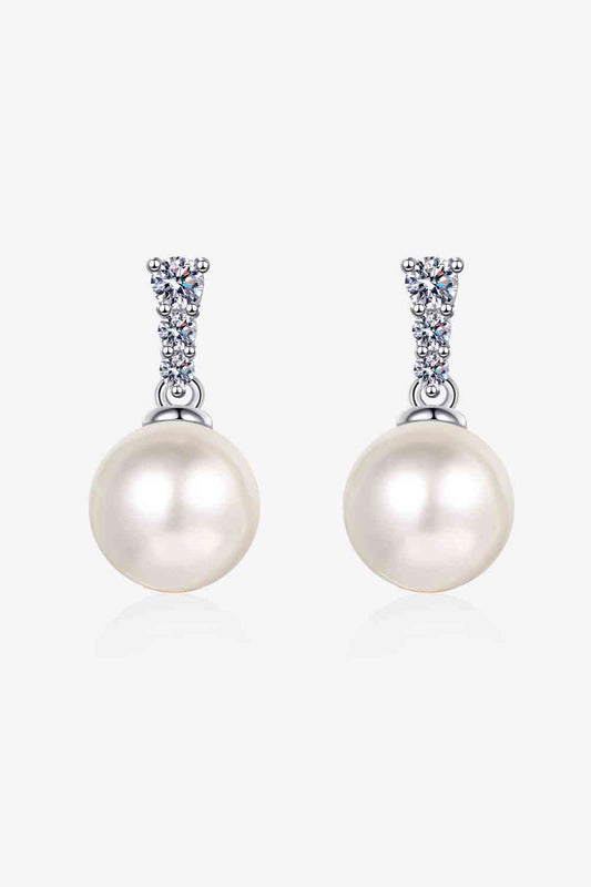 Pendientes colgantes de perlas de moissanita