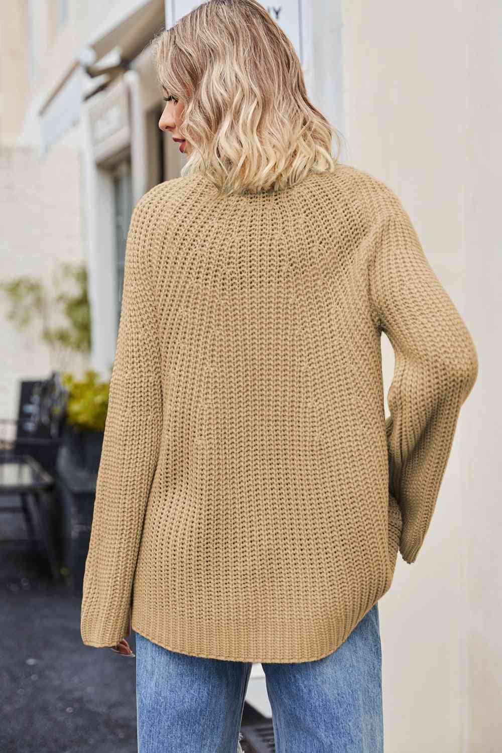 Pull en tricot gaufré à manches raglan