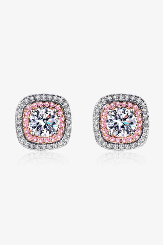 Boucles d'oreilles géométriques en moissanite