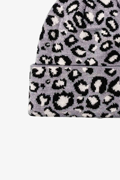 Gorro con puños y estampado de leopardo