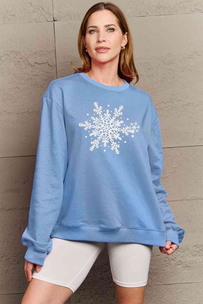 Simply Love - Sweat-shirt avec motif flocon de neige pleine taille