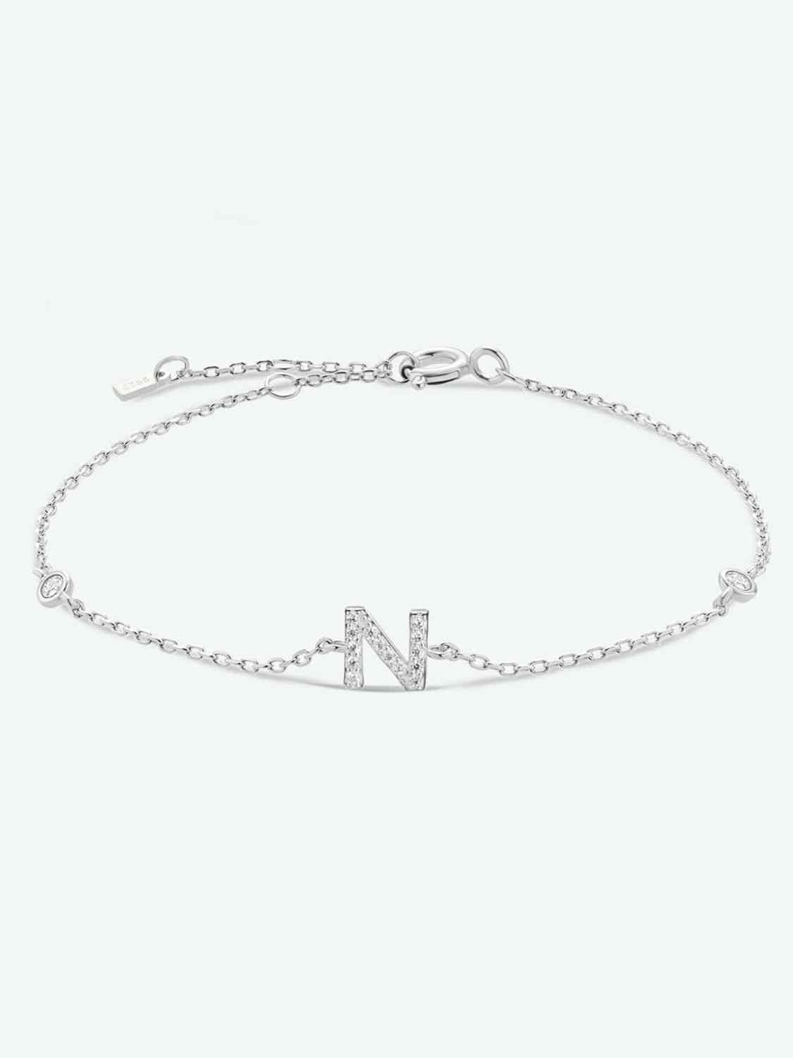 Pulsera de plata de ley 925 con circonitas de L a P