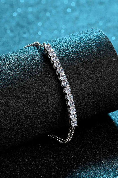 Pulsera de plata de ley con moissanita adorada