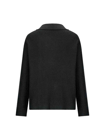 Haut en tricot demi-boutonné à col col