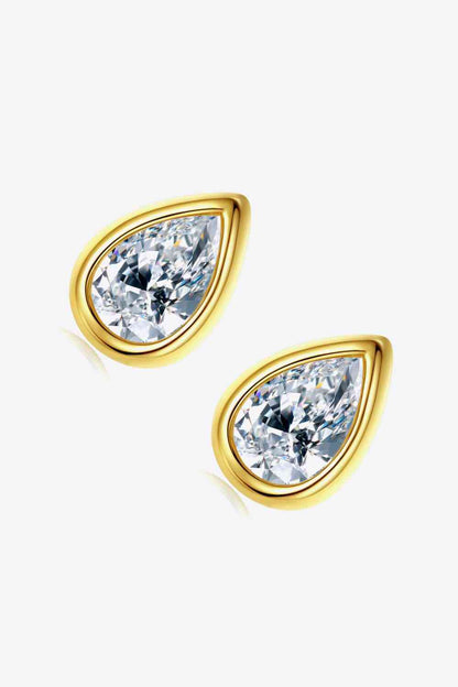 Zircon Teardrop 925 Sterling Silver Stud Earrings