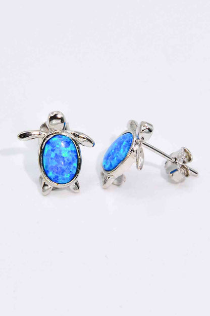 Opal Turtle Stud Earrings