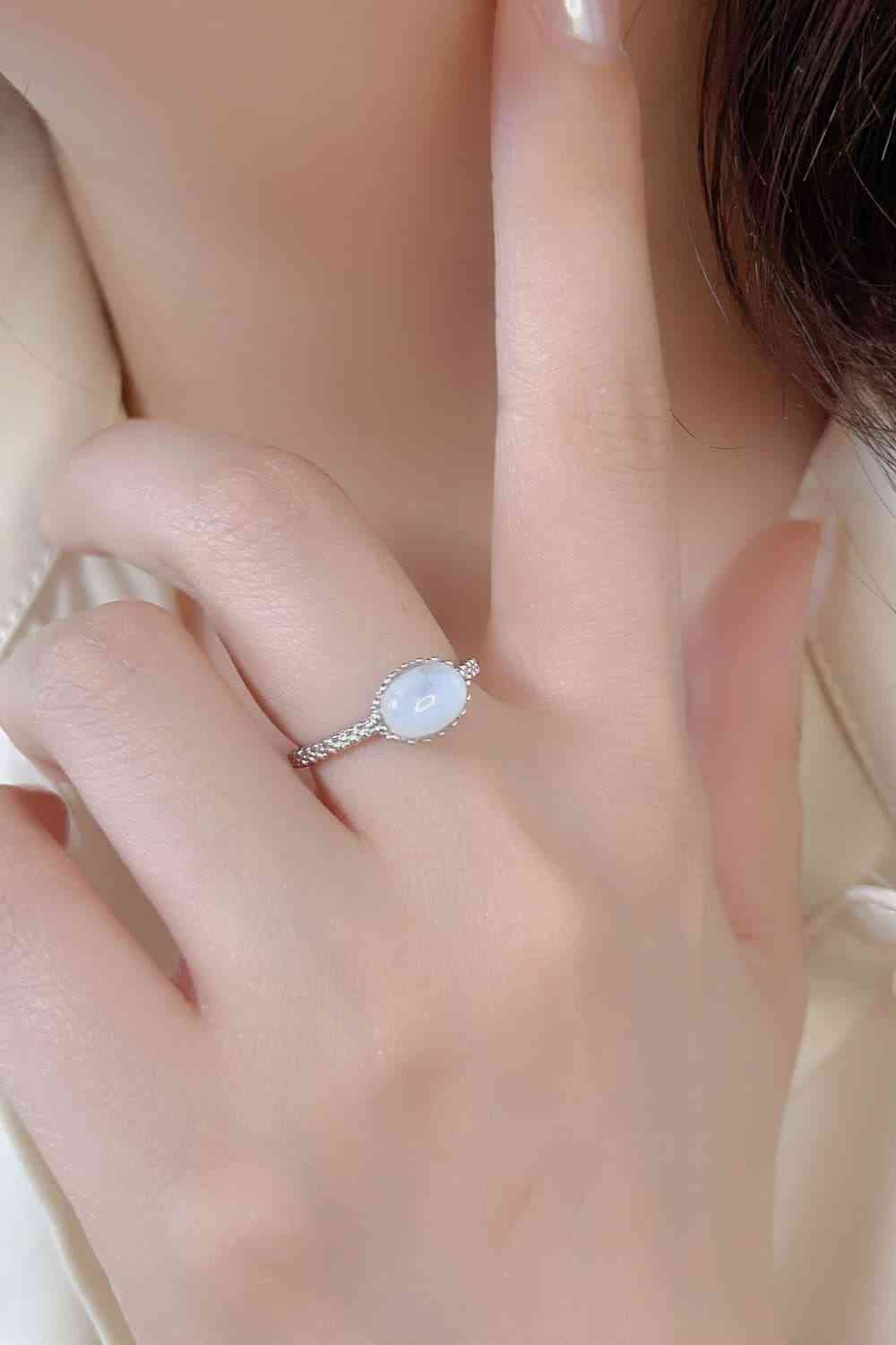 Bague en argent sterling 925 avec pierre de lune