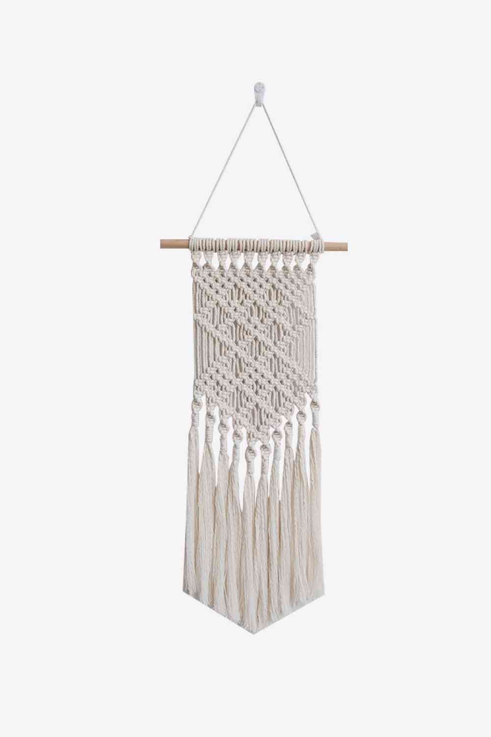 Colgante de pared con flecos de macramé