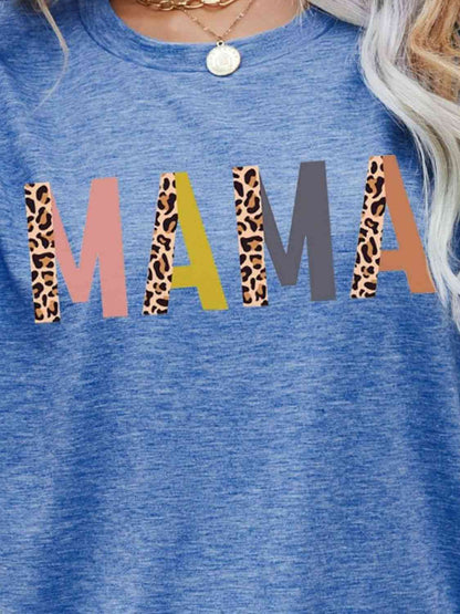 MAMA Camiseta de manga corta con estampado de leopardo