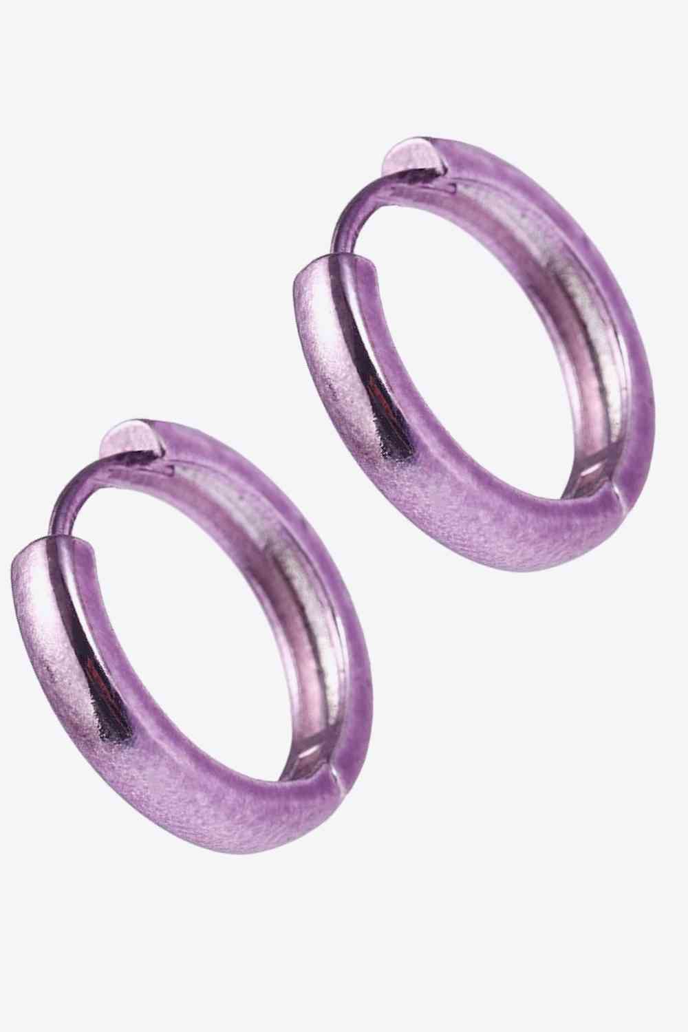 Minimalist Huggie Earrings in Lavender