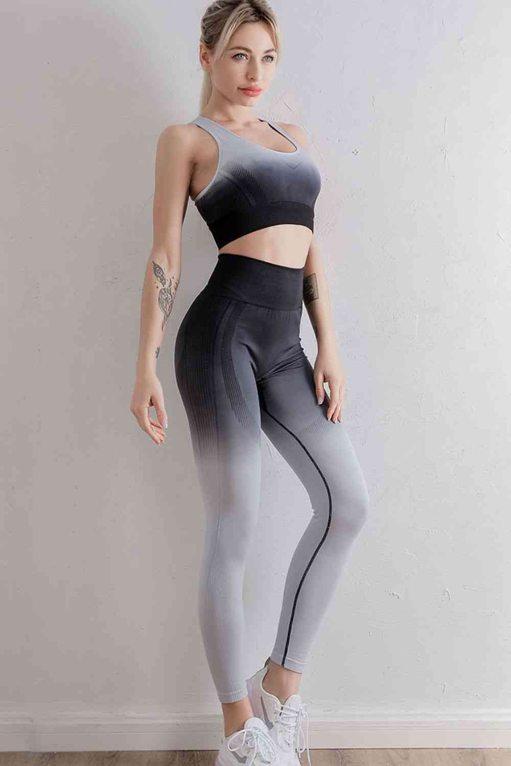 Ensemble soutien-gorge et leggings de sport dégradé