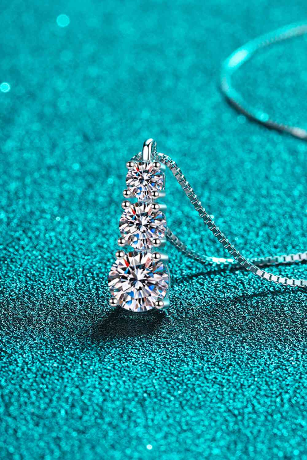 Moissanite Triple-Pendant Necklace