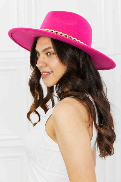 Fame Keep Your Promise Sombrero Fedora en rosa