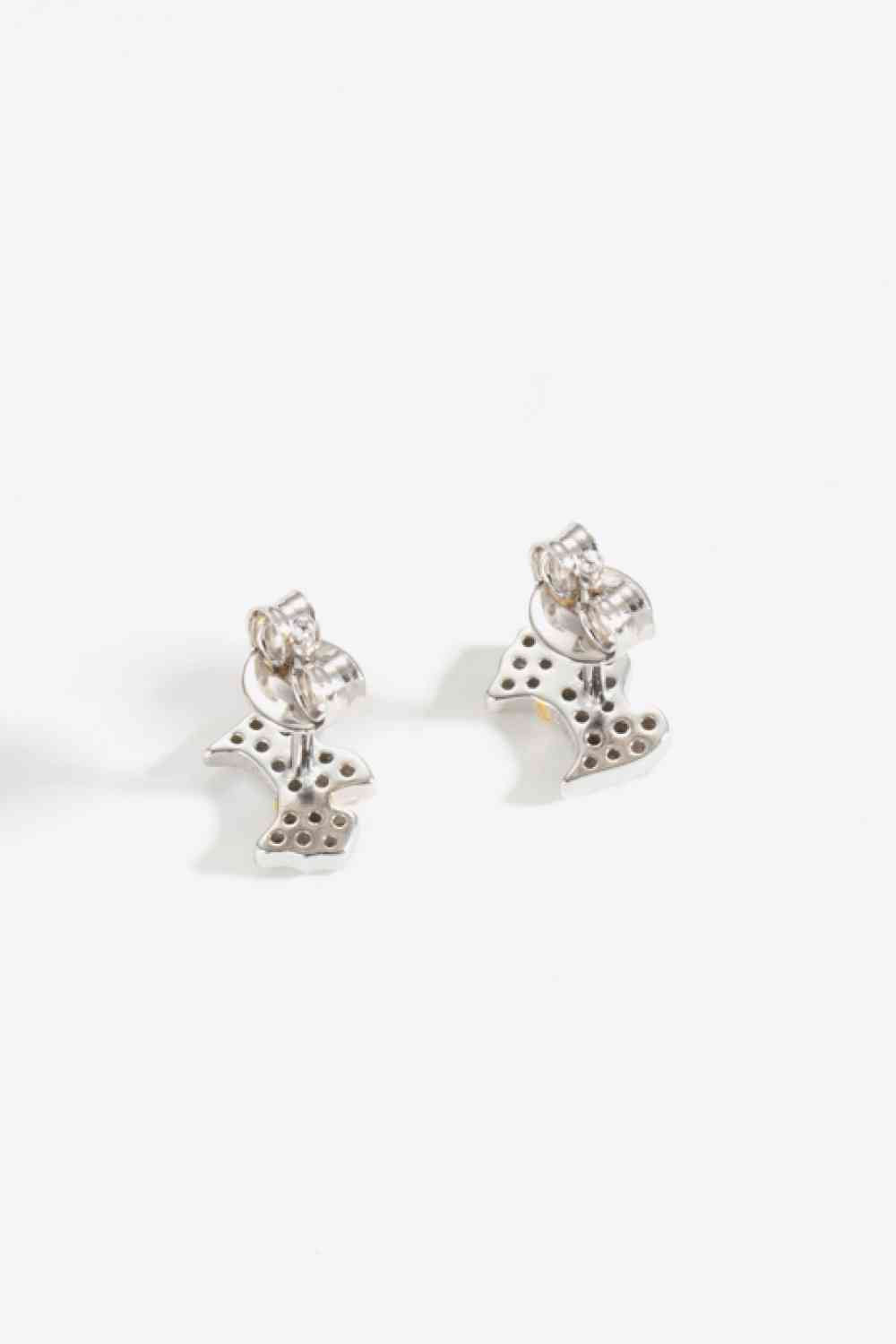 Boucles d'oreilles à tige en argent sterling 925 avec zircone et chiot