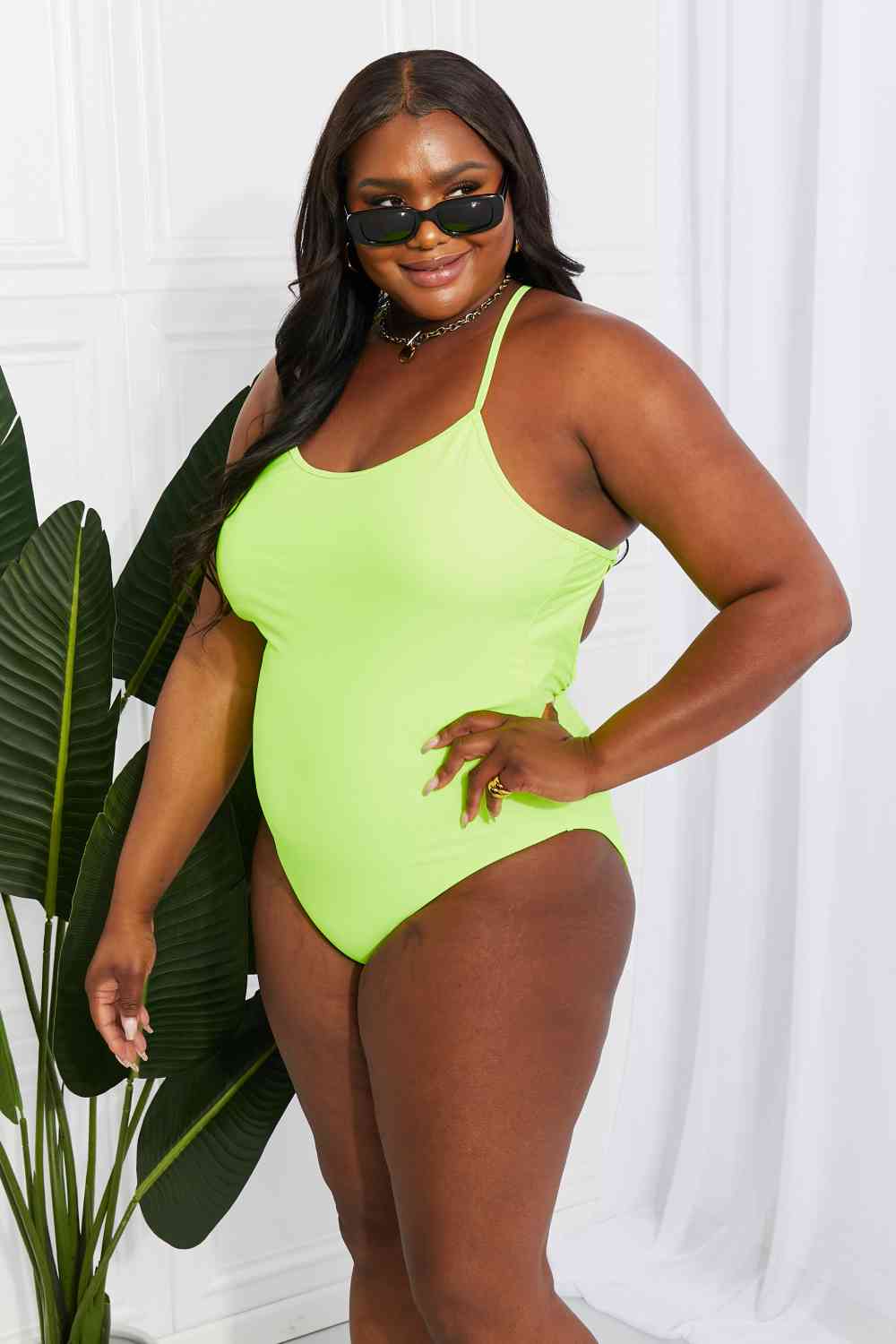 Marina West Swim - Une-pièce à marée haute en citron-lime