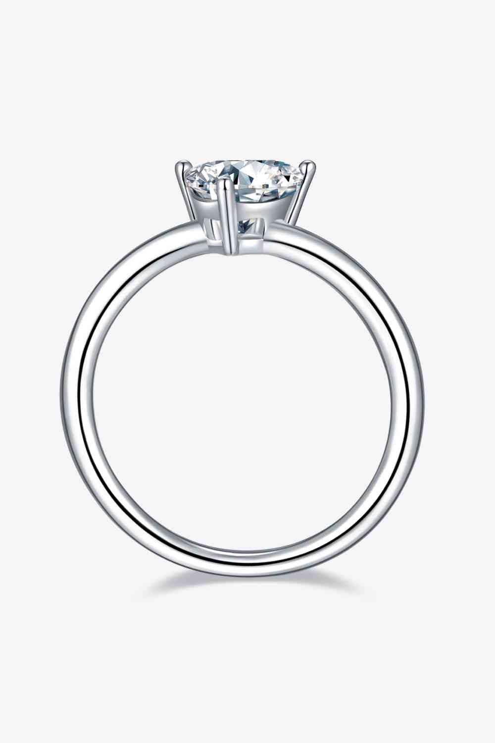 Bague solitaire en argent sterling 925 moissanite 1 carat