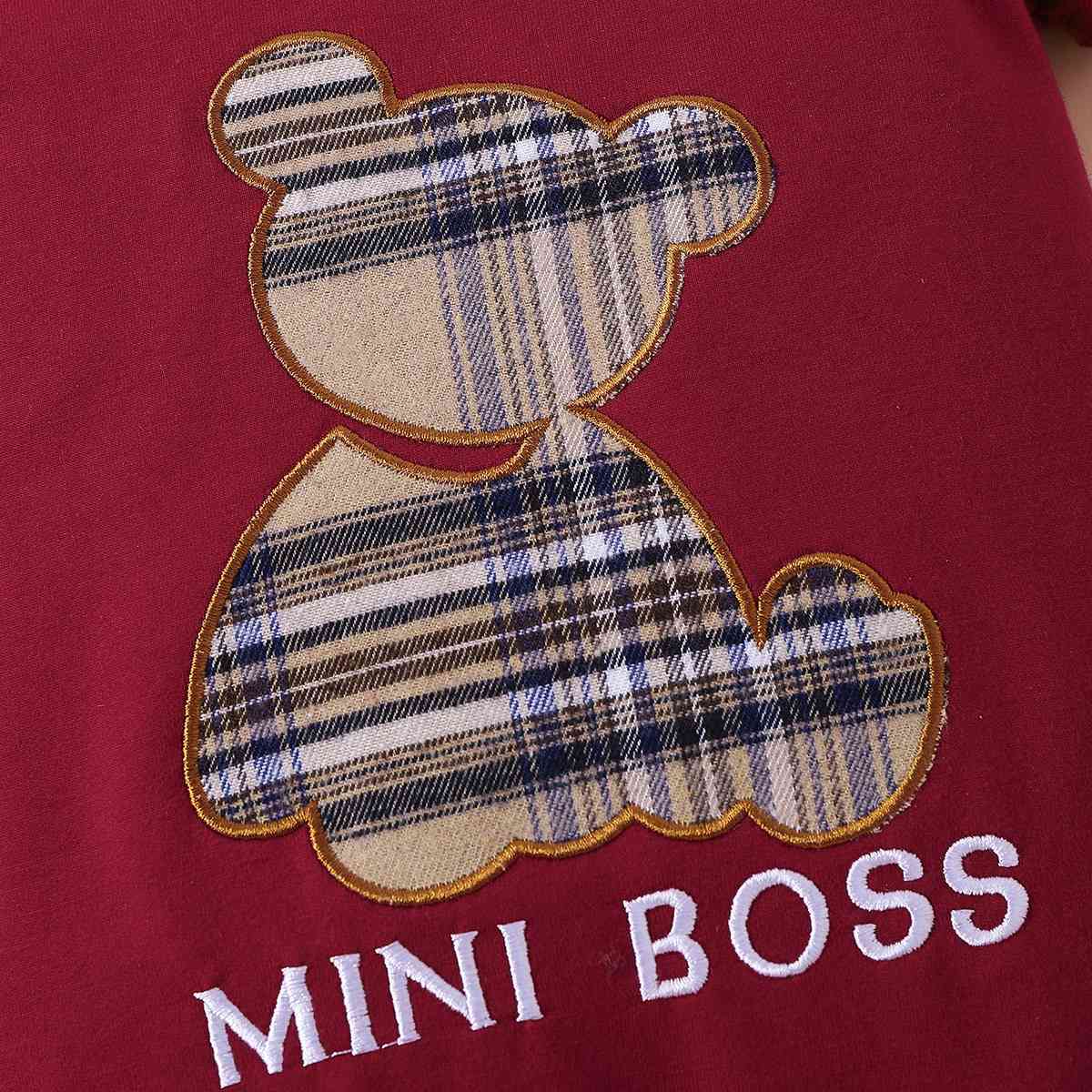Combinaison à motif ours à carreaux MINI BOSS Graphic