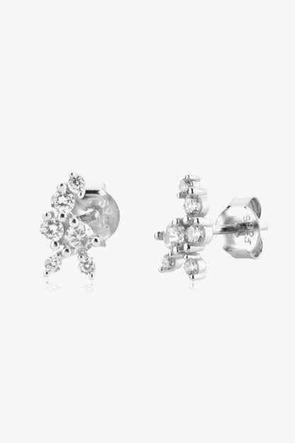 Boucles d'oreilles à tige en argent sterling 925 avec zircone