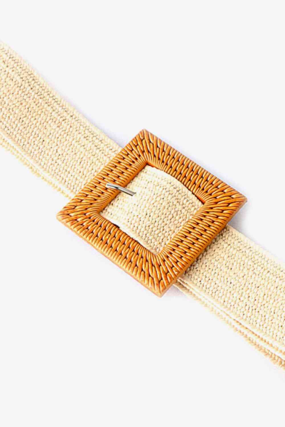 Ceinture tressée élastique à boucle carrée