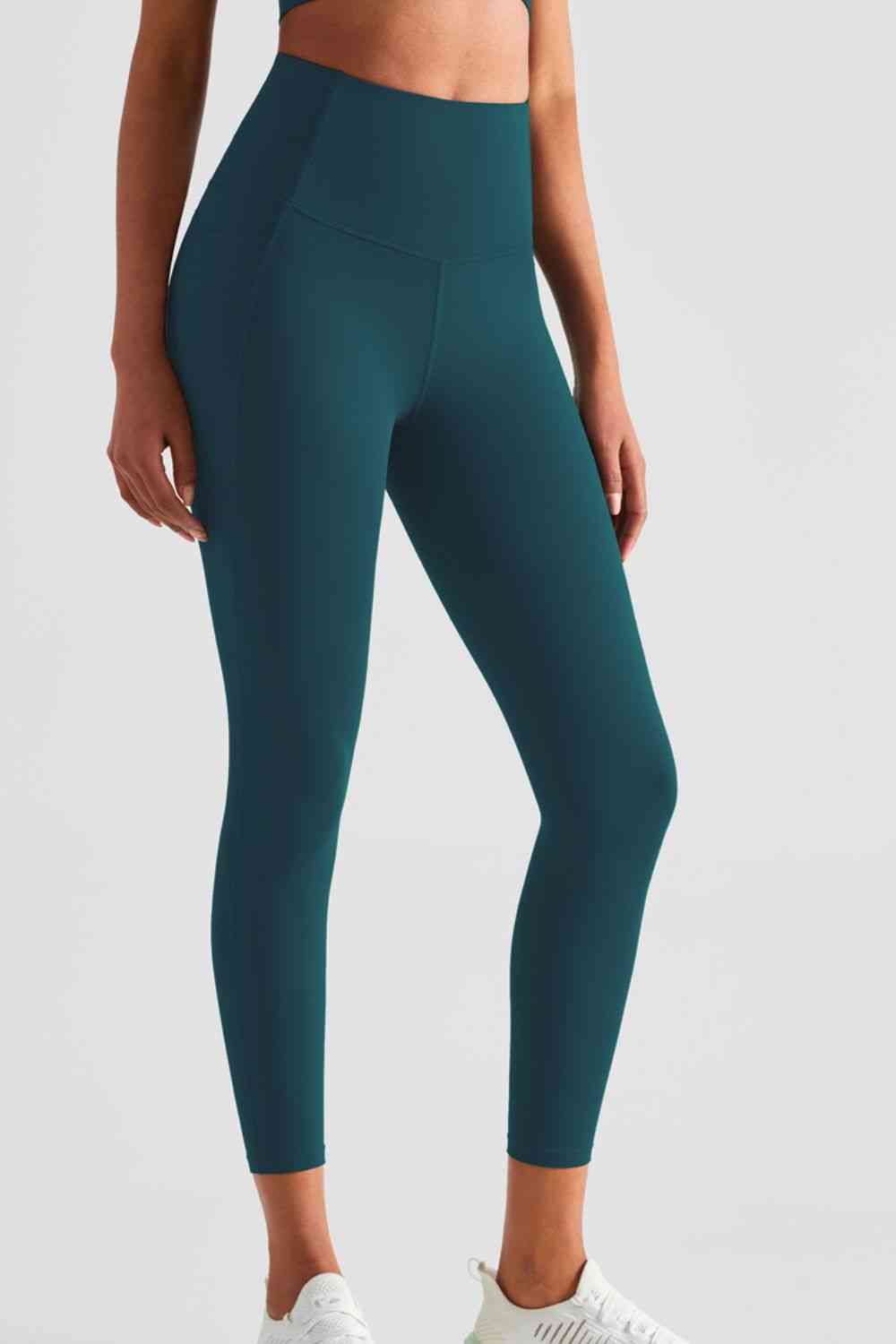 Leggings deportivos de cintura ancha con bolsillos