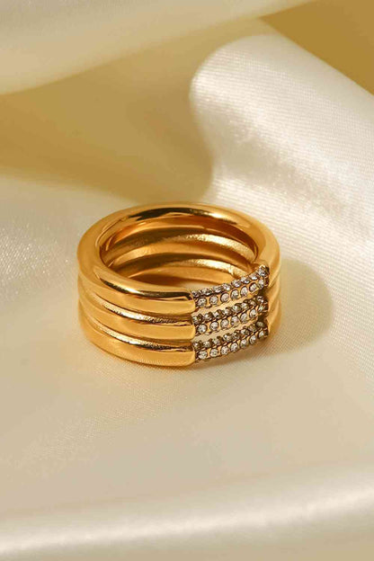 Bague en strass triple couche