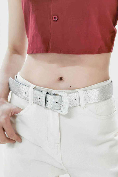 Ceinture en cuir PU pailleté