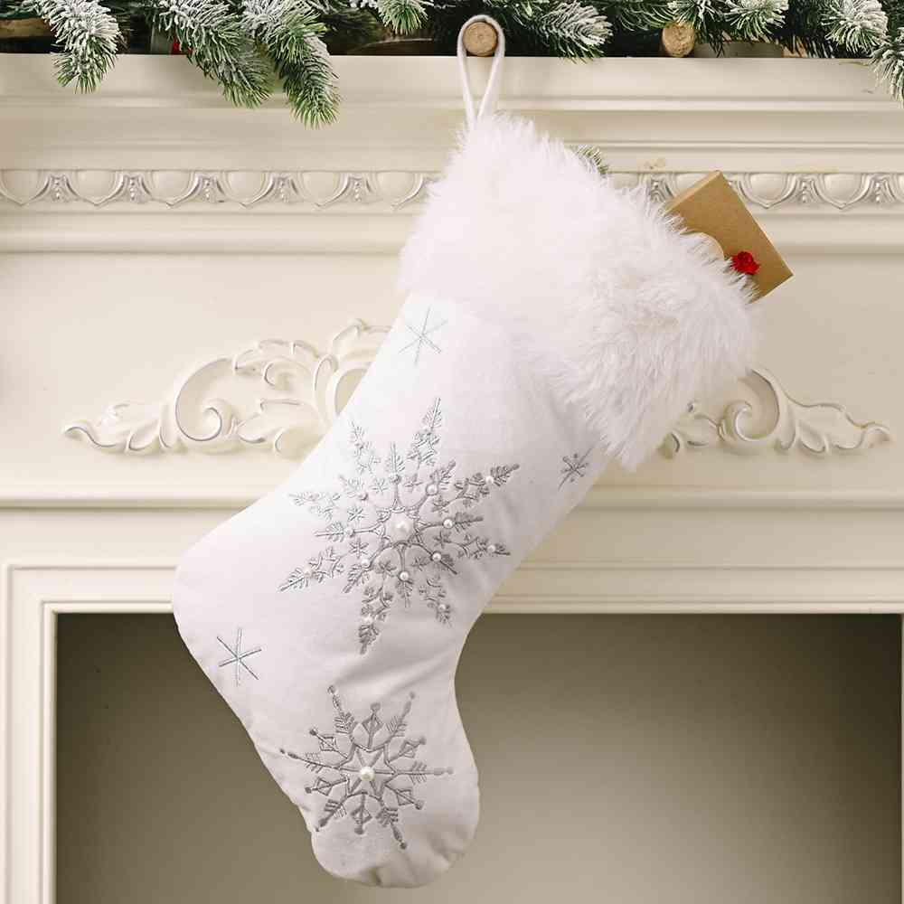 Chaussette de Noël flocon de neige