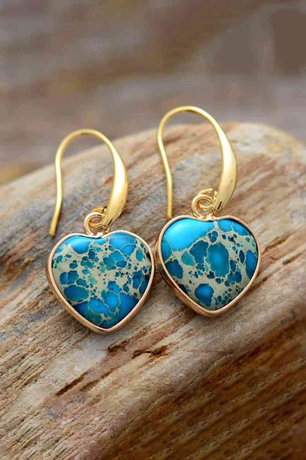 Pendientes Corazón de Jaspe Imperial