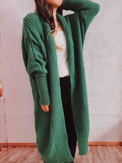 Cardigan long ouvert sur le devant