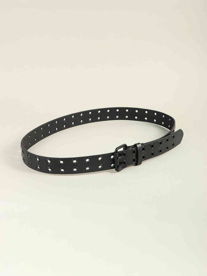 Ceinture en cuir PU à œillets