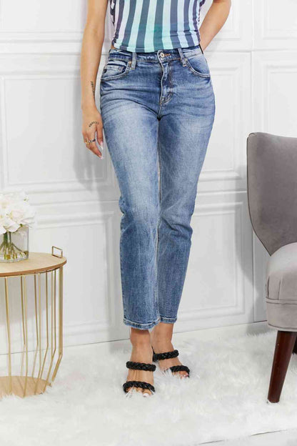 Kancan - Jean droit slim taille haute Amara pleine taille