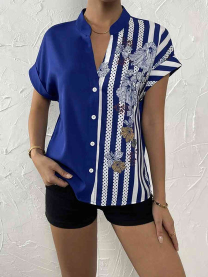 Chemise boutonnée de couleur contrastée