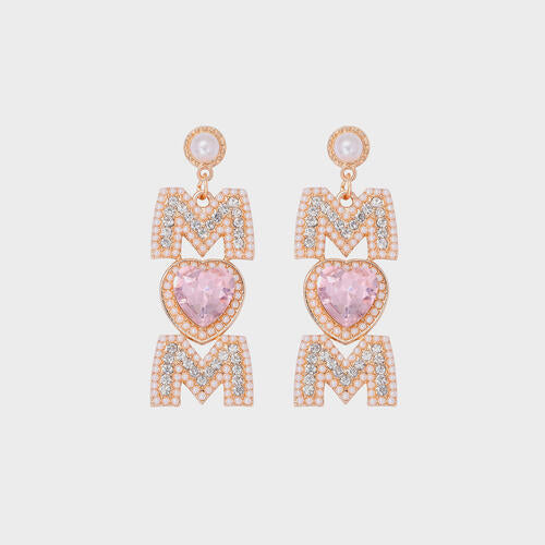 Boucles d'oreilles en alliage de strass et de perles MOM