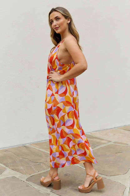 And The Why Full Size Printed Sleeveless Maxi Dress