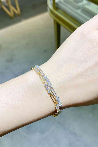 Pulsera de plata de ley 925 con moissanita de 1,8 quilates