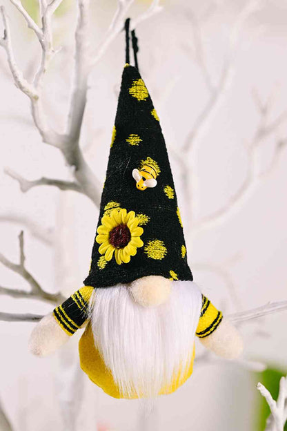 Paquet aléatoire de 4 ornements de gnomes sans visage en tournesol