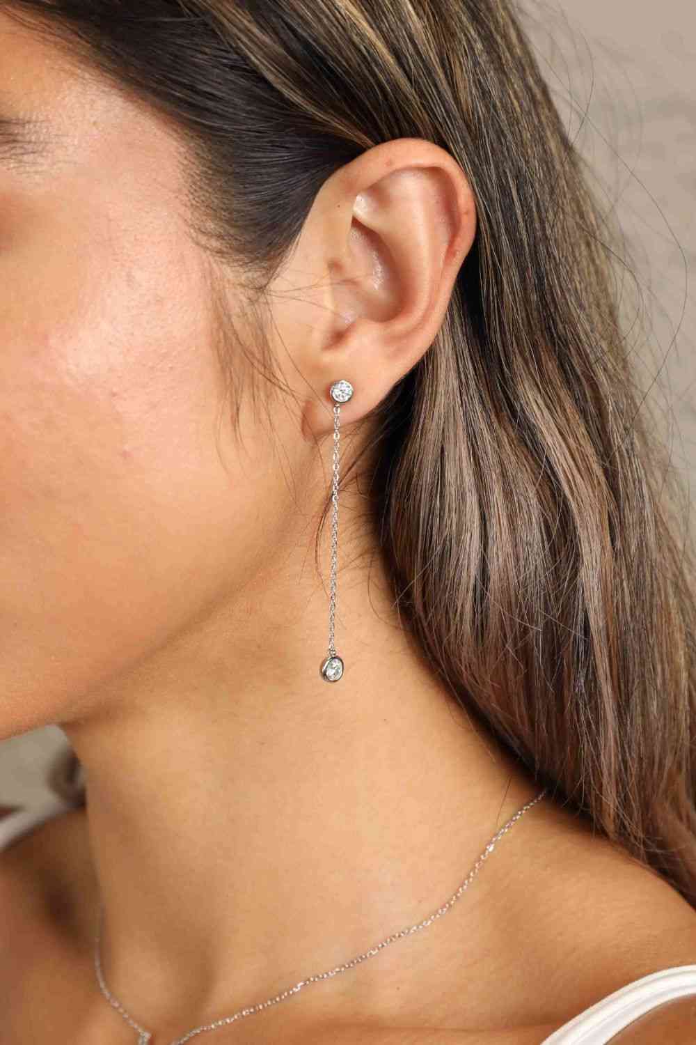 Boucles d’oreilles en chaîne Moissanite adorées