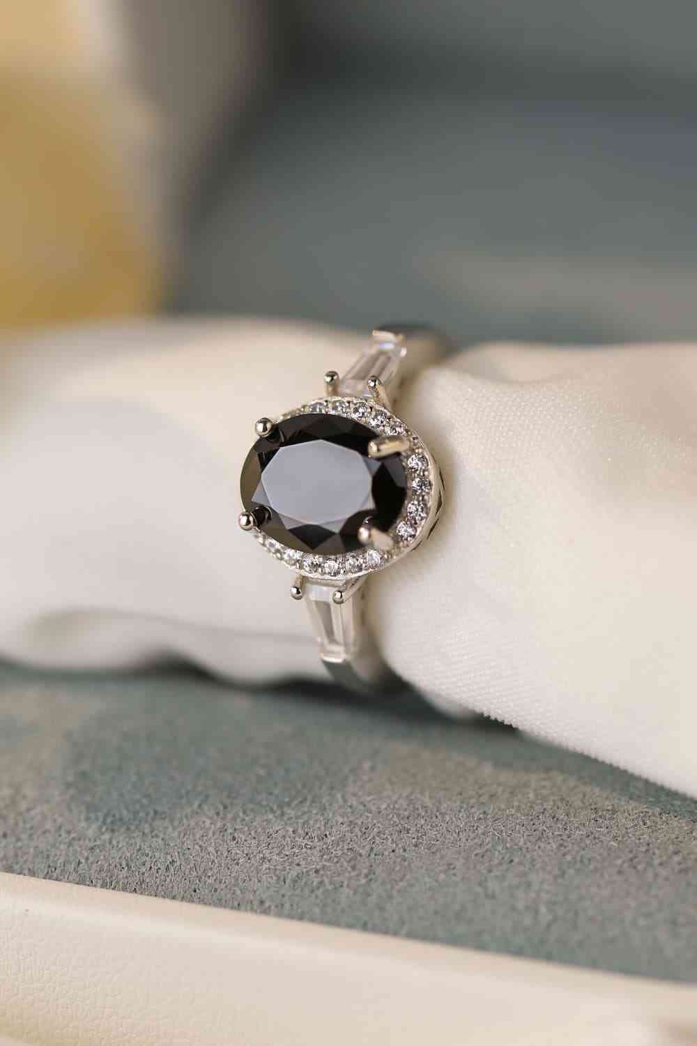 Bague halo en argent sterling 925 avec agate