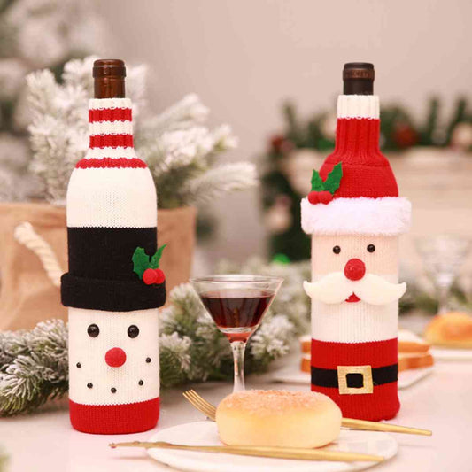 Couverture de bouteille de vin de Noël