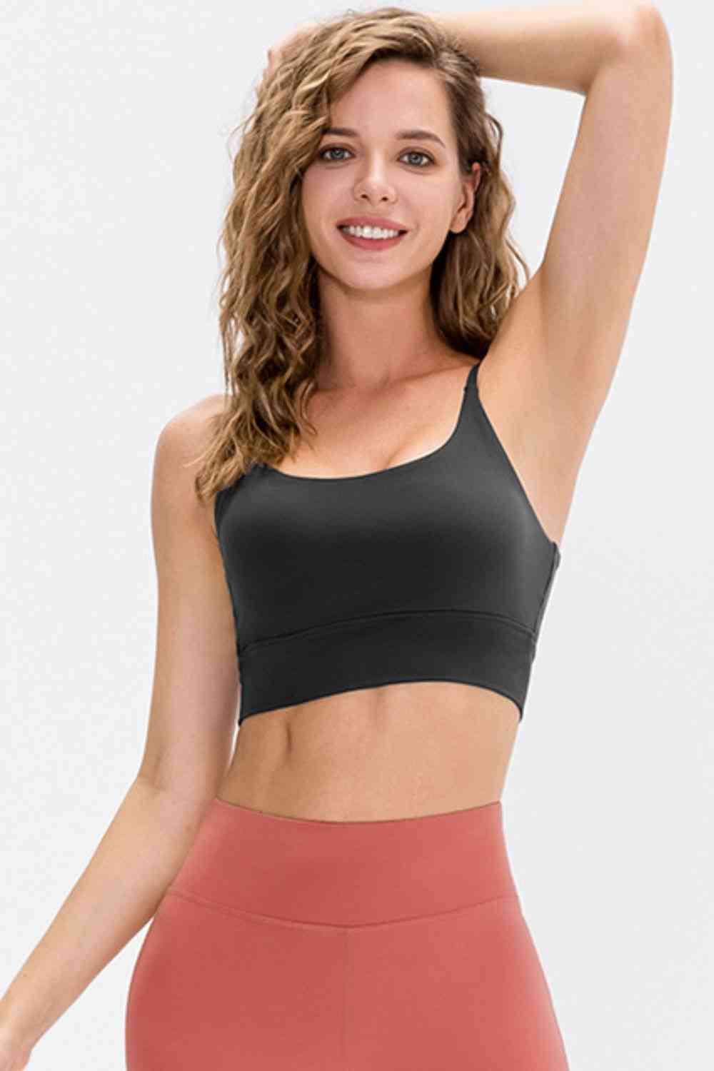 Soutien-gorge actif long à encolure dégagée