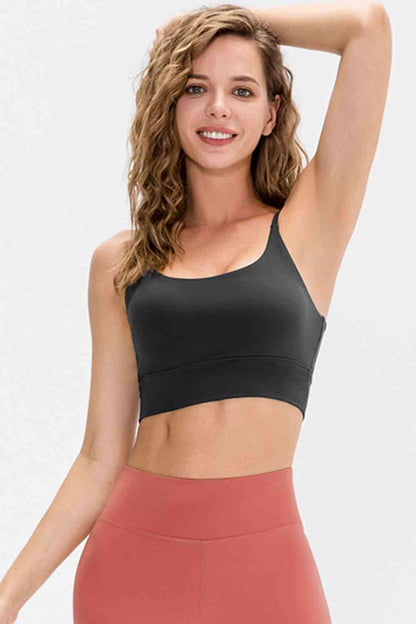 Soutien-gorge actif long à encolure dégagée