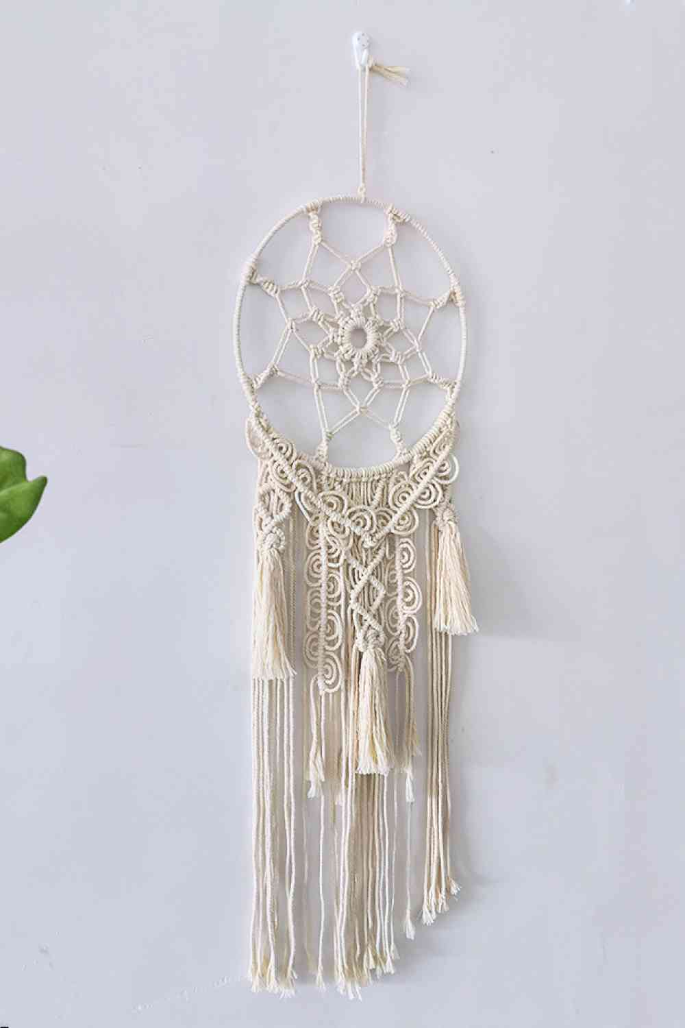 Decoración colgante de pared con flecos de macramé