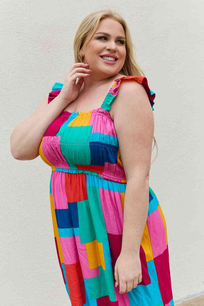 Y el por qué vestido de verano con estampado de cuadros multicolor