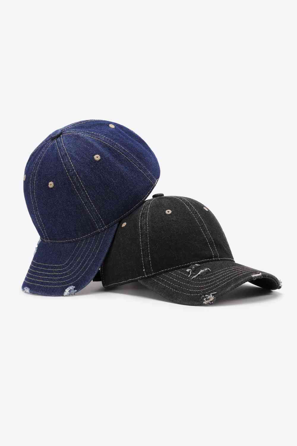 Casquette de baseball réglable en détresse