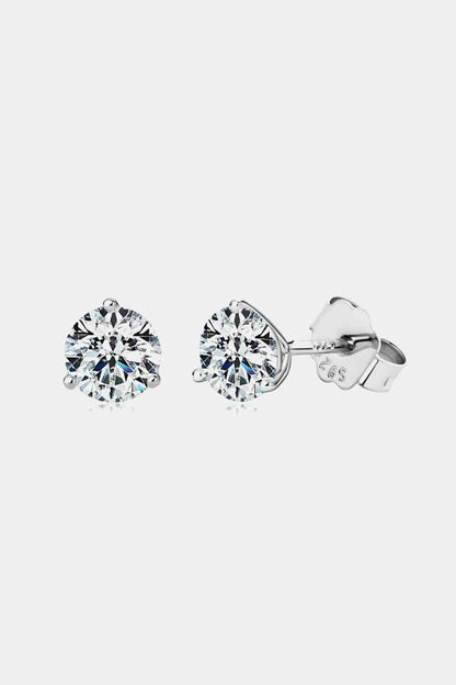 Boucles d'oreilles à tige en argent sterling 925 Moissanite